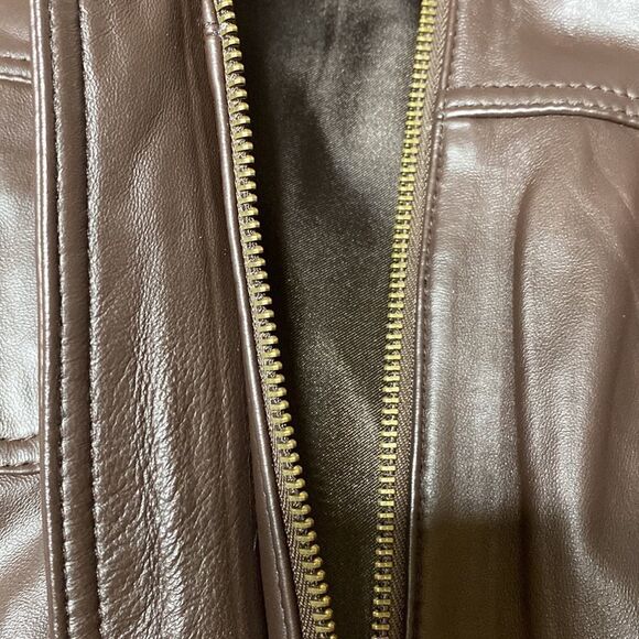 CHICOS Leather Davita Bomber Motorcycle Jacket - Picture 4 of 12